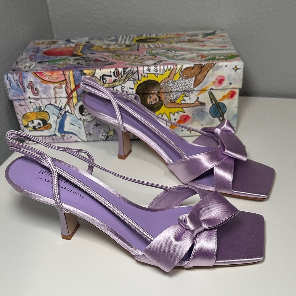 Jeffrey Campbell Lavender Satin Heels with Bow